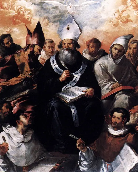 San Basilio dictando su doctrina, Francisco Herrera el Viejo