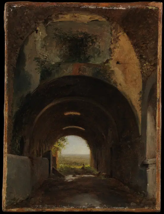 Vista de los establos de la Villa de Mecenas, Tívoli, François-Marius Granet