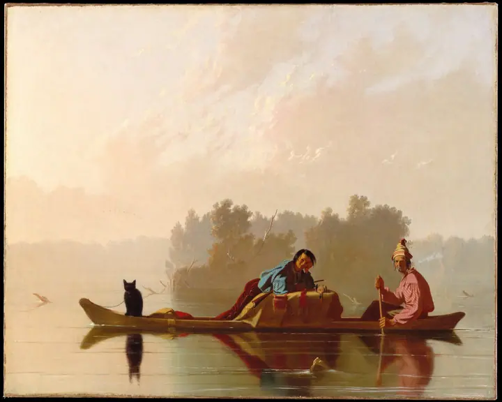 Comerciantes de pieles descendiendo el Misuri, George Caleb Bingham