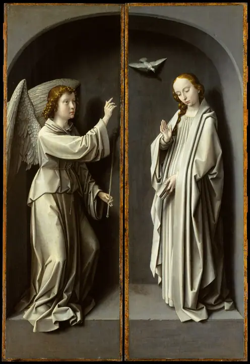 Arcángel Gabriel; La Virgen Anunciada, Gerard David
