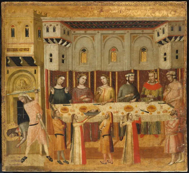 El banquete de Herodes y la decapitación del Bautista, Giovanni Baronzio