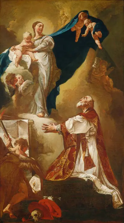 La Virgen con el Niño apareciéndose a san Felipe Neri, Giovanni Battista Piazzetta
