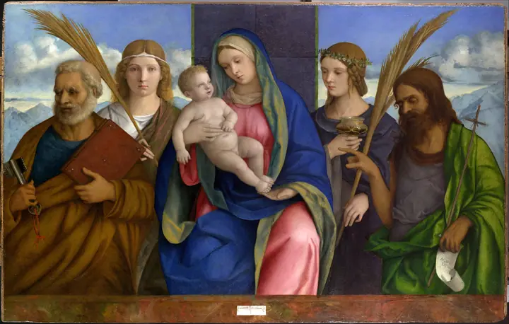 La Virgen con el Niño y santos, Giovanni Bellini