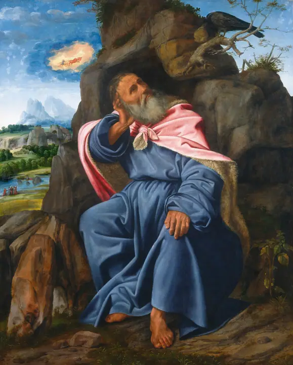 Elías alimentado por el cuervo, Giovanni Girolamo Savoldo
