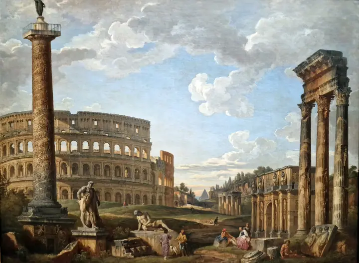 El coliseo y otros monumentos de la Roma antigua, Giovanni Paolo Panini