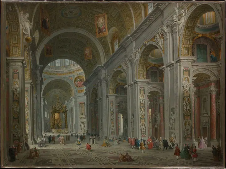 Interior de San Pedro de Roma, Giovanni Paolo Panini