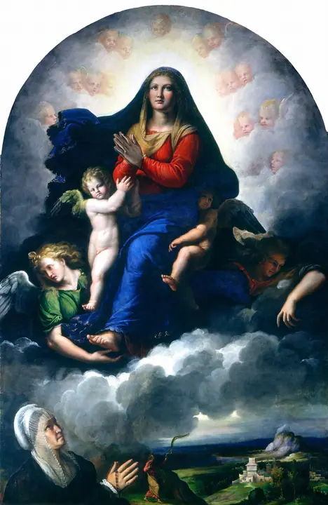 La aparición de la Virgen, Girolamo da Carpi