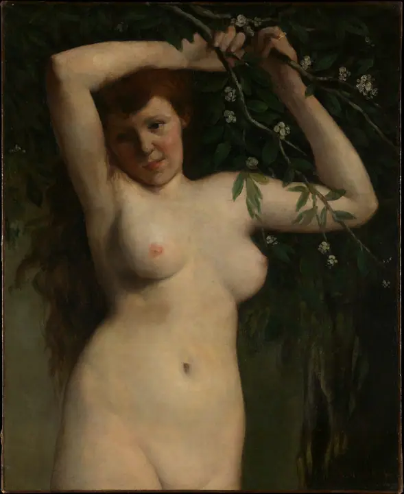 Desnudo con rama florida, Gustave Courbet