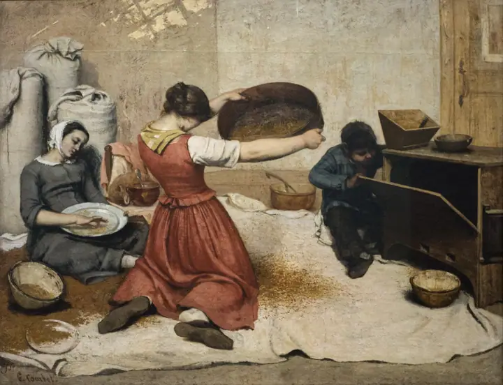 Las cribadoras de trigo, Gustave Courbet