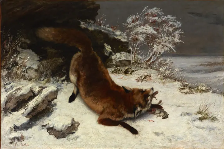 Zorro en la nieve, Gustave Courbet