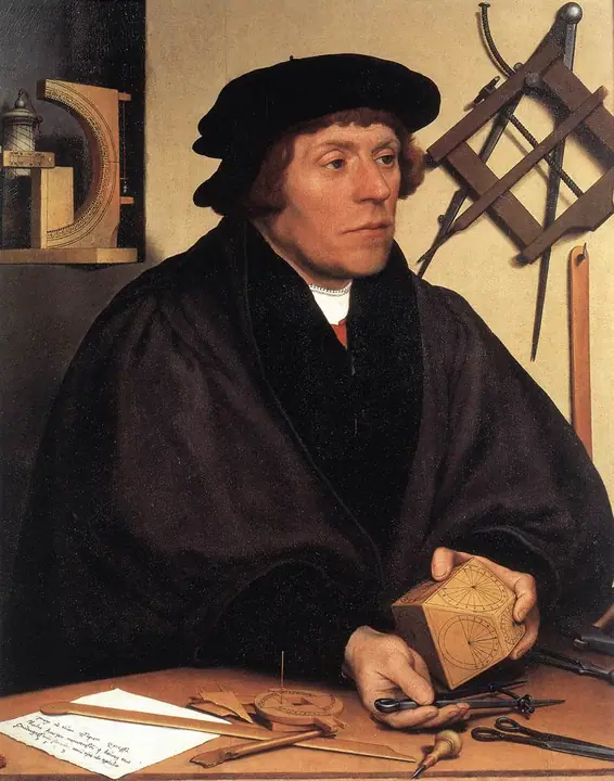 El astrónomo Nikolaus Kratzer (Detalle), Hans Holbein el Joven