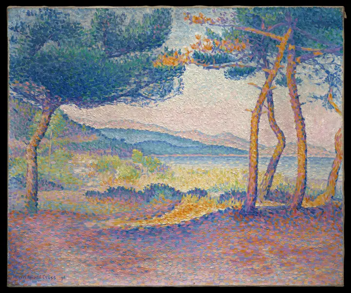 Pinos junto a la orilla, Henri-Edmond Cross