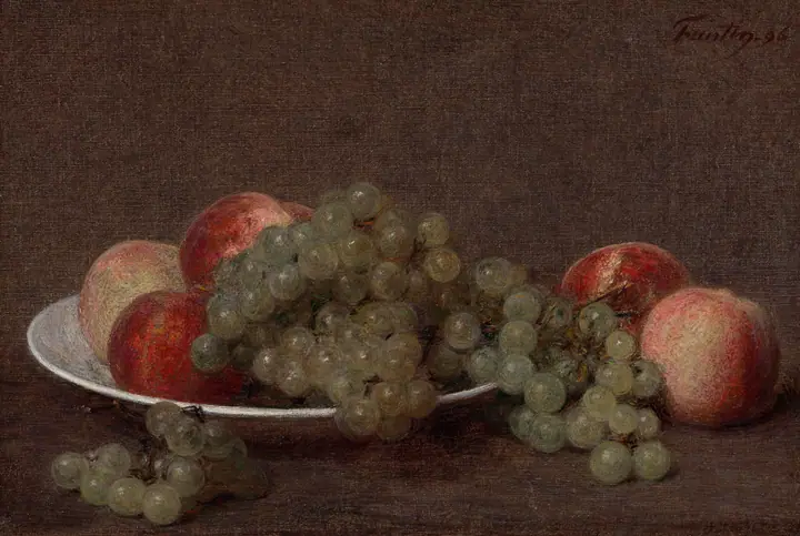 Bodegón con melocotones y uvas, Henri Fantin-Latour