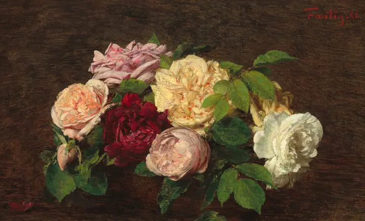 Rosas de Niza sobre una mesa, Henri Fantin-Latour
