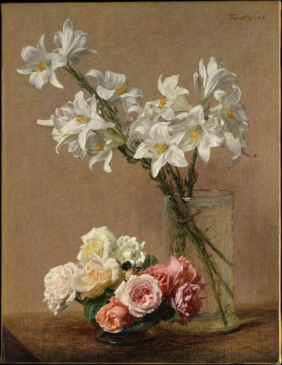 Rosas y lirios, Henri Fantin-Latour