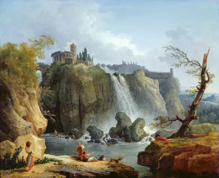 Cascada en Tivoli, Hubert Robert