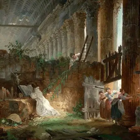 Ermitaño rezando entre ruinas, Hubert Robert