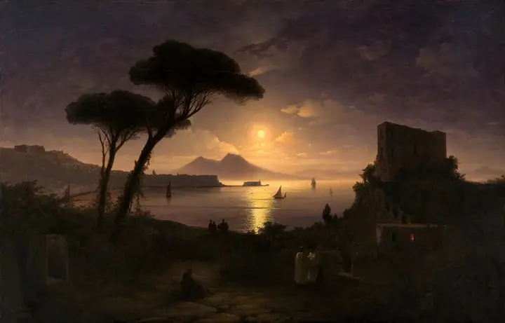 Bahía de Nápoles bajo la luz de la luna, Ivan Aivazovsky