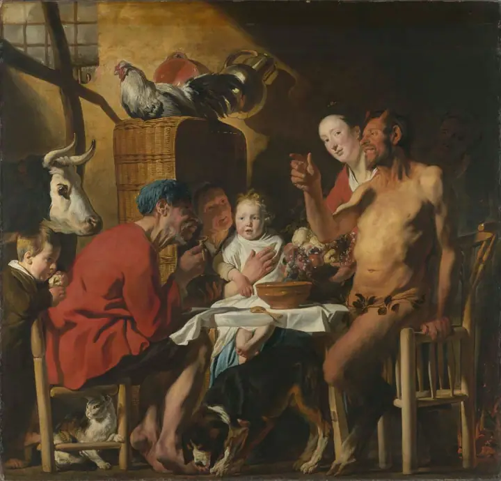 El sátiro y el campesino, Jacob Jordaens