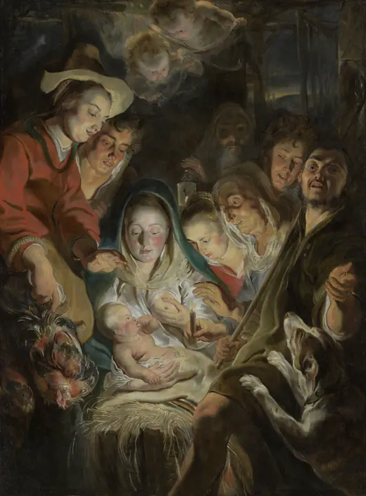 La adoración de los pastores, Jacob Jordaens