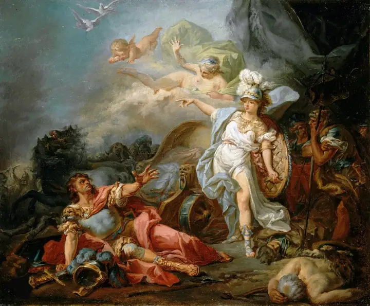Combate de Minerva contra Marte, Jacques-Louis David