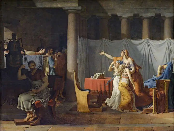 Los lictores llevan a Bruto los cuerpos de sus hijos, Jacques-Louis David