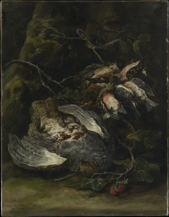 Una perdiz y pequeñas aves de caza, Jan Fyt