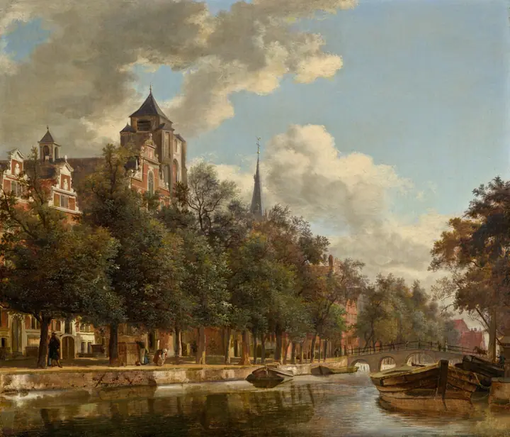 Vista de un canal holandés, Jan van der Heyden