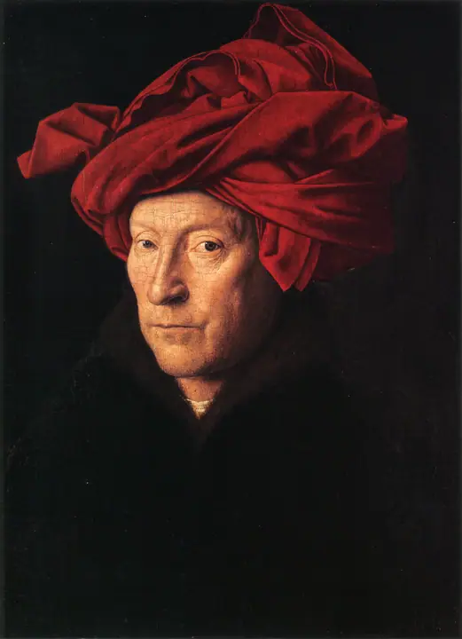 Hombre con turbante rojo, Jan van Eyck