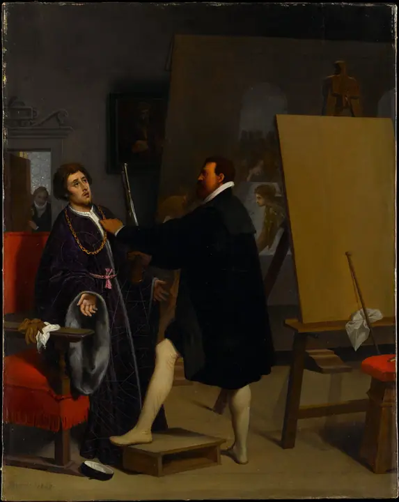 Aretino en el taller de Tintoretto, Jean-Auguste-Dominique Ingres