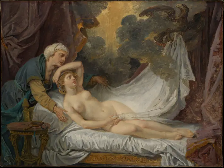 Egina visitada por Júpiter, Jean-Baptiste Greuze
