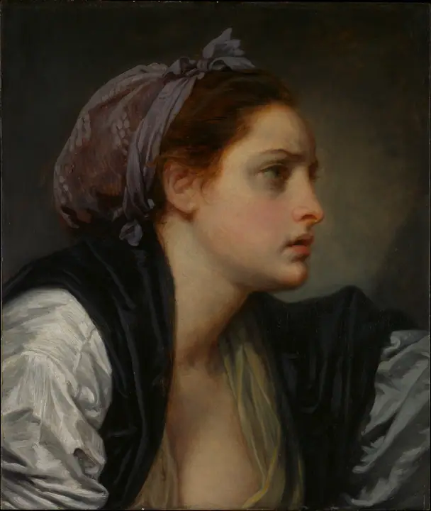 Estudio de cabeza de mujer, Jean-Baptiste Greuze