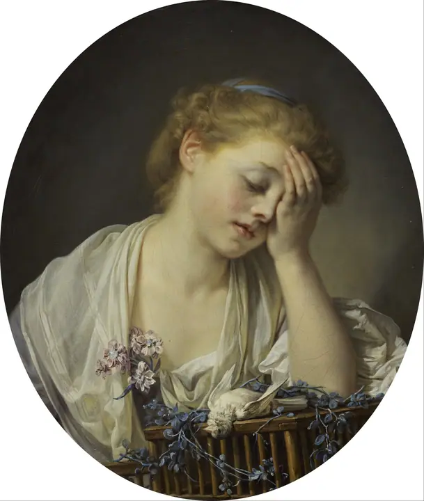 La joven que llora a su pájaro muerto, Jean-Baptiste Greuze