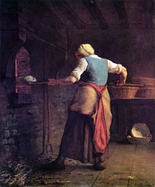 Mujer cociendo pan, Jean-François Millet