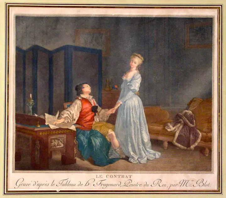 El contrato de matrimonio, Jean-Honoré Fragonard