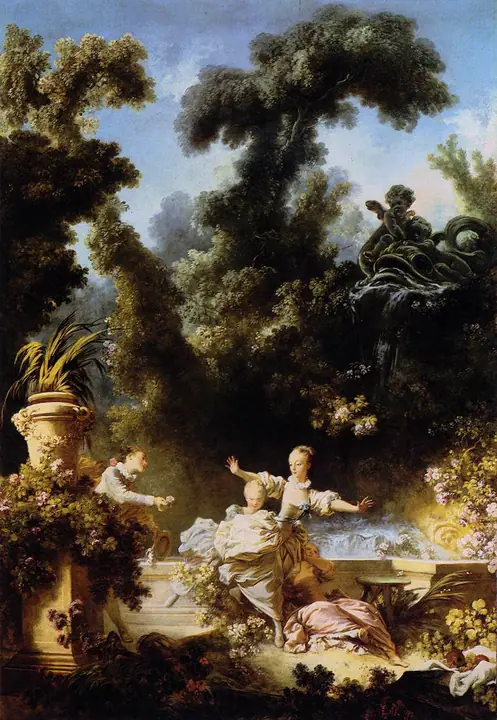 El progreso del amor. La persecución, Jean-Honoré Fragonard