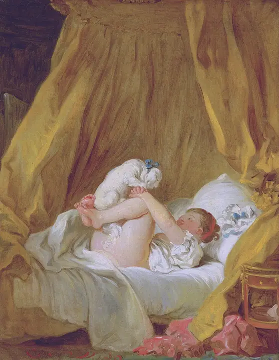 La muchacha con el perrito, Jean-Honoré Fragonard