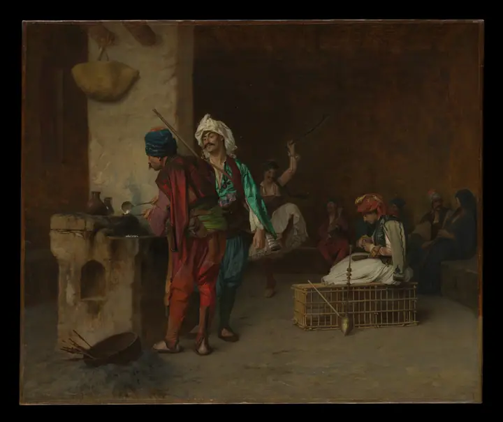 Casa de café en El Cairo (Fundiendo balas), Jean-Léon Gérôme