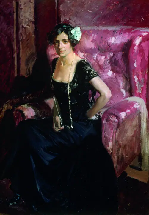 Clotilde con traje de noche, Joaquín Sorolla