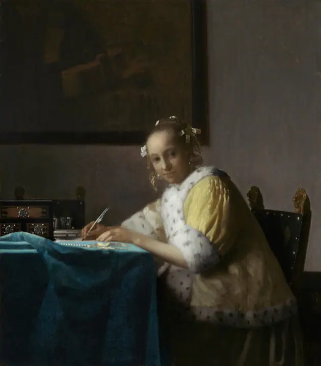 Dama escribiendo una carta, Johannes Vermeer