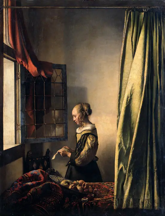 Muchacha leyendo una carta frente a una ventana, Johannes Vermeer