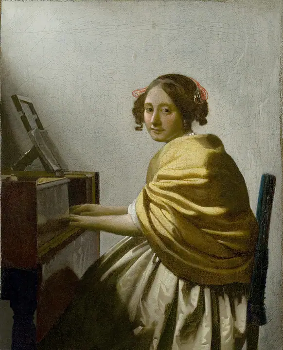 Mujer joven sentada al virginal, Johannes Vermeer