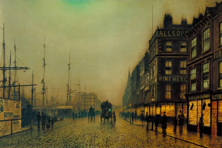 Muelle de Liverpool a la luz de la luna, John Atkinson Grimshaw