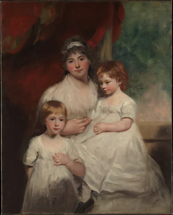 La señora John Garden (Ann Garden, 1769–1842) y sus hijos, John y Ann Margaret, John Hoppner