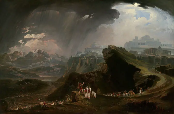 Josué ordenando al sol que se detenga sobre Gabaón, John Martin