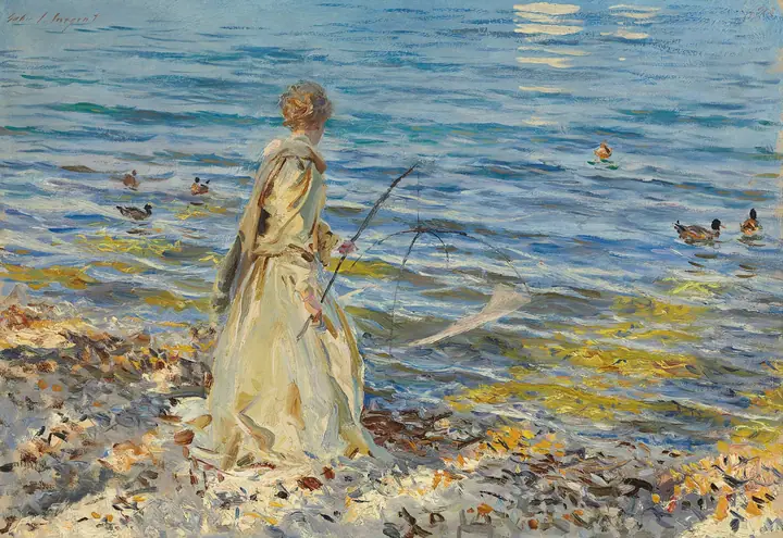 Chica pescando, John Singer Sargent