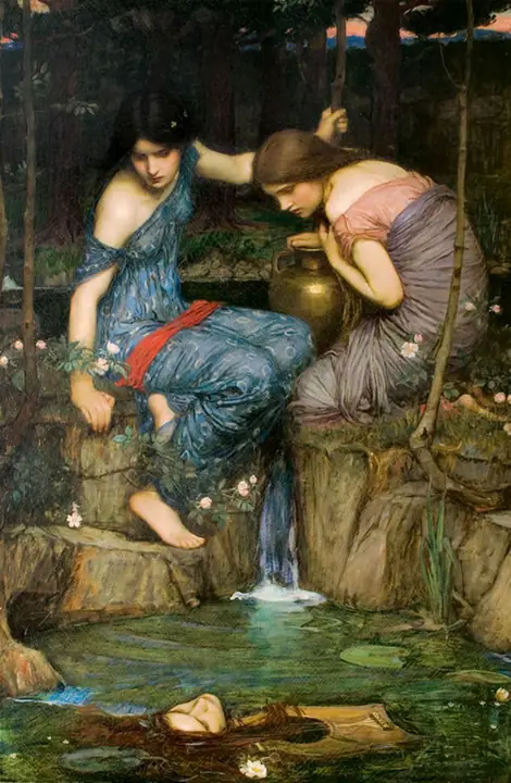 Ninfas encontrando la cabeza de Orfeo, John William Waterhouse