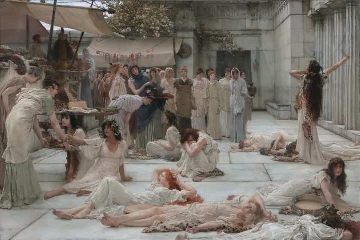 Mujeres de Amphissa, Lawrence Alma-Tadema