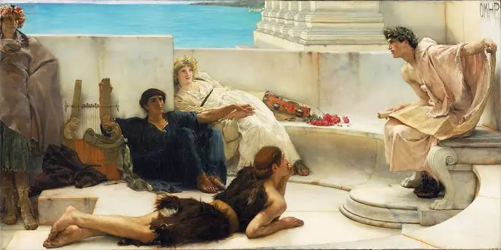 Una lectura de Homero, Lawrence Alma-Tadema