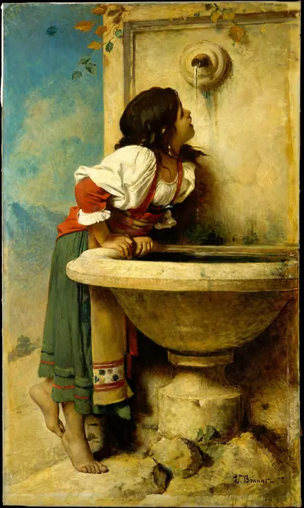 Muchacha romana en una fuente, Léon Bonnat